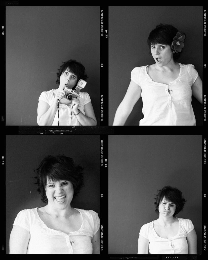 Quatre autoportraits spontanés de Céline, créatrice de Slice of Cactus