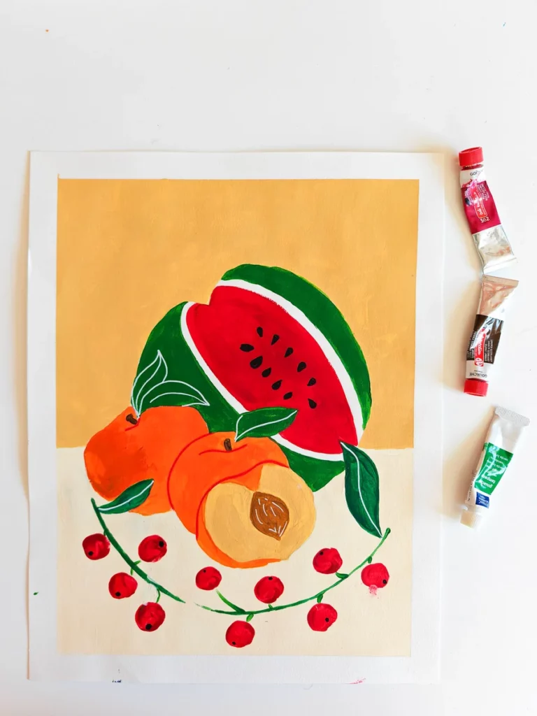 Premiers essais à la gouache